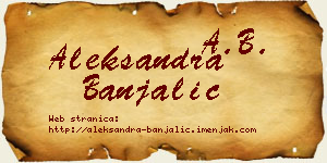 Aleksandra Banjalić vizit kartica